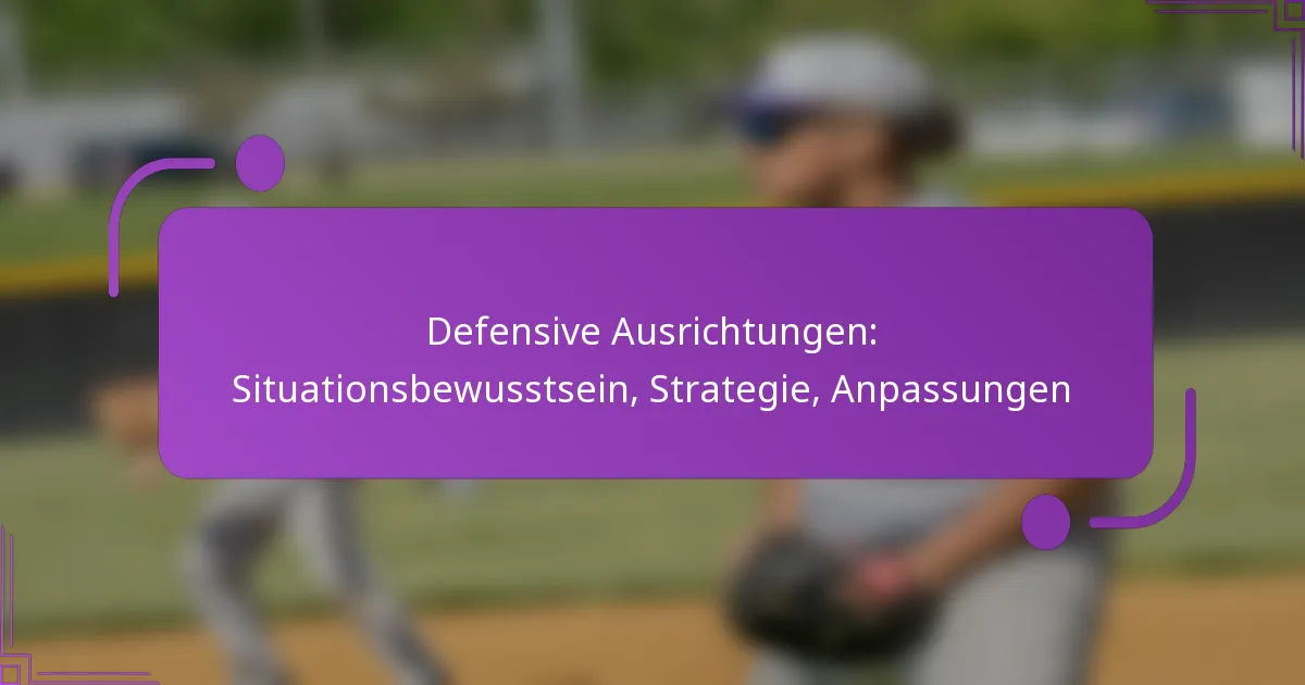 Defensive Ausrichtungen: Situationsbewusstsein, Strategie, Anpassungen