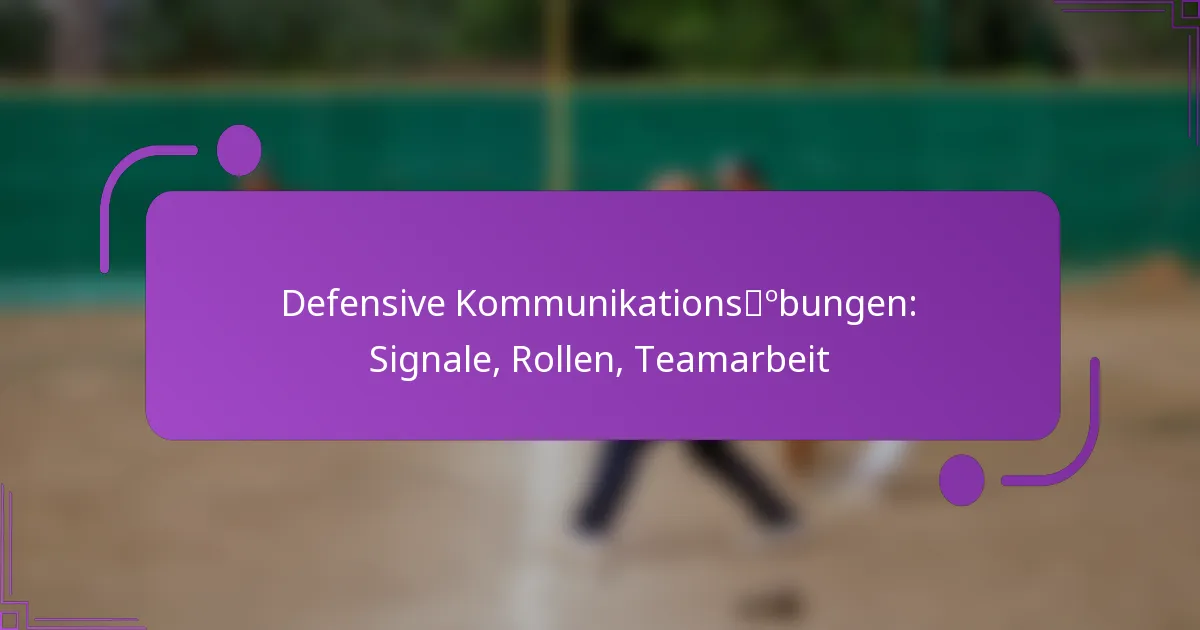 Defensive Kommunikationsübungen: Signale, Rollen, Teamarbeit