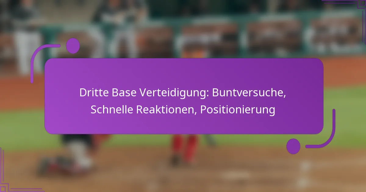 Dritte Base Verteidigung: Buntversuche, Schnelle Reaktionen, Positionierung