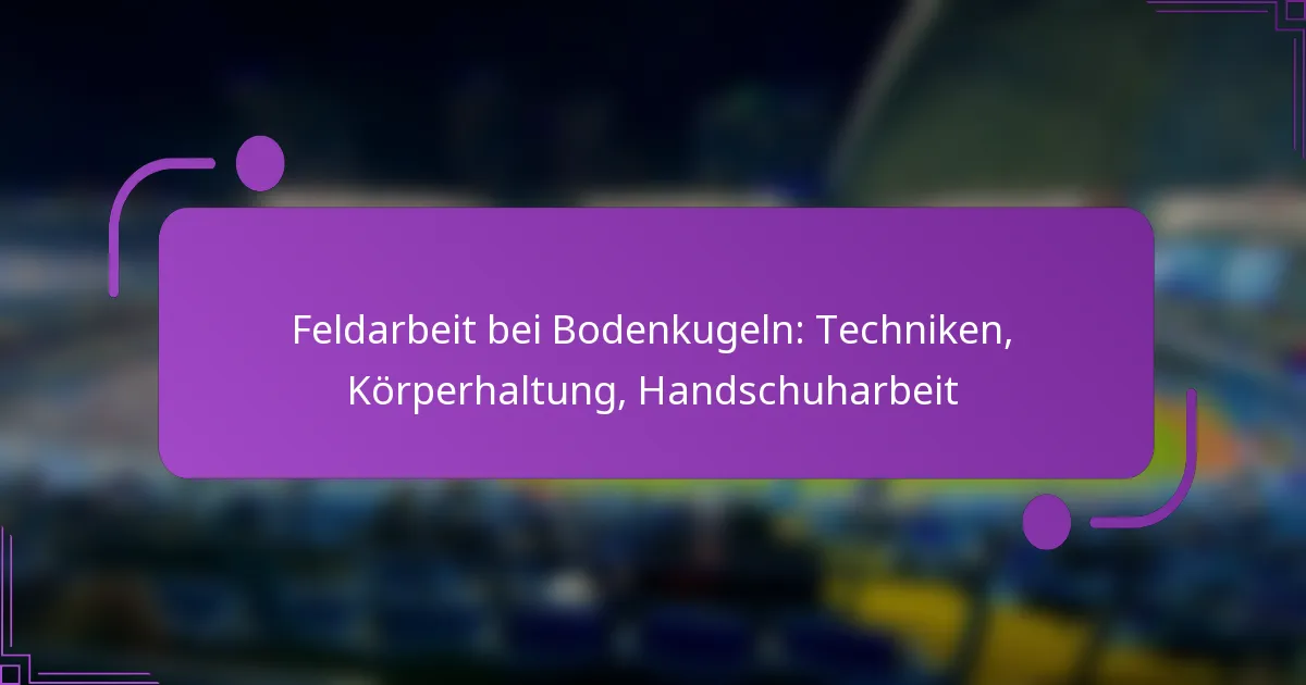 Feldarbeit bei Bodenkugeln: Techniken, Körperhaltung, Handschuharbeit