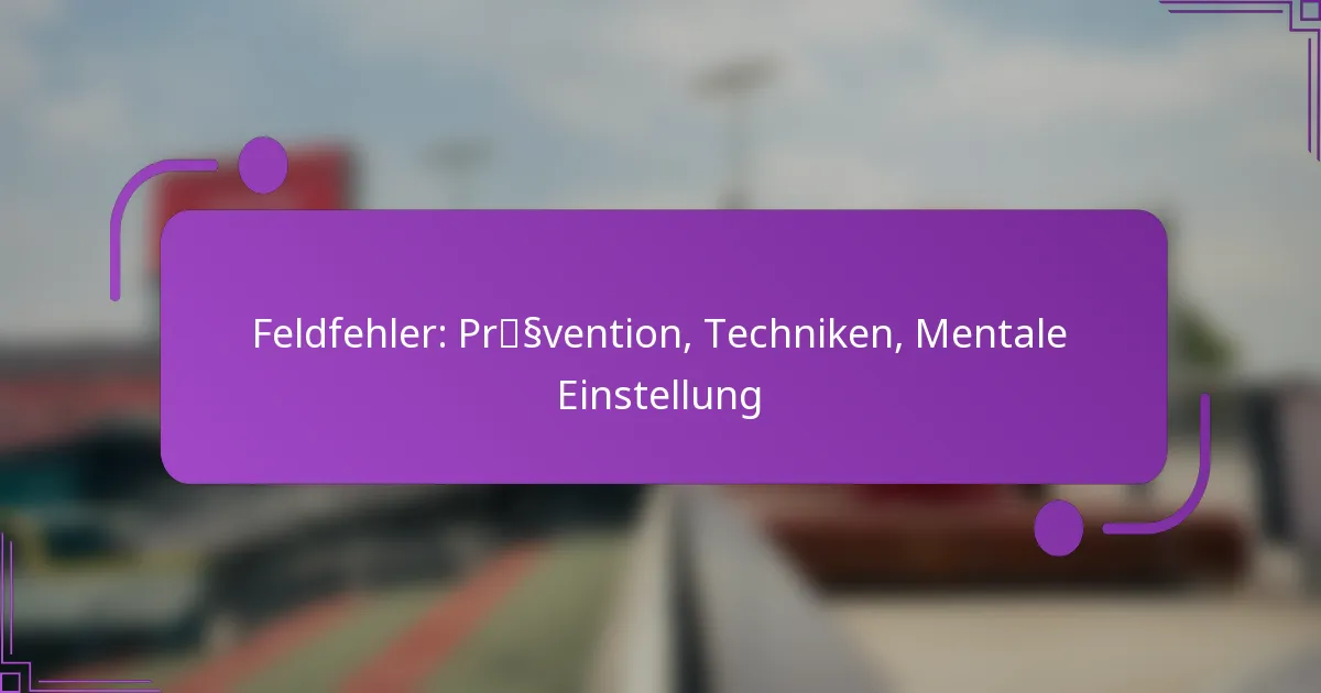 Feldfehler: Prävention, Techniken, Mentale Einstellung