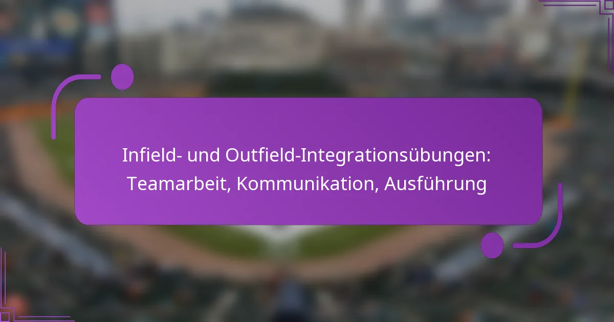 Infield- und Outfield-Integrationsübungen: Teamarbeit, Kommunikation, Ausführung
