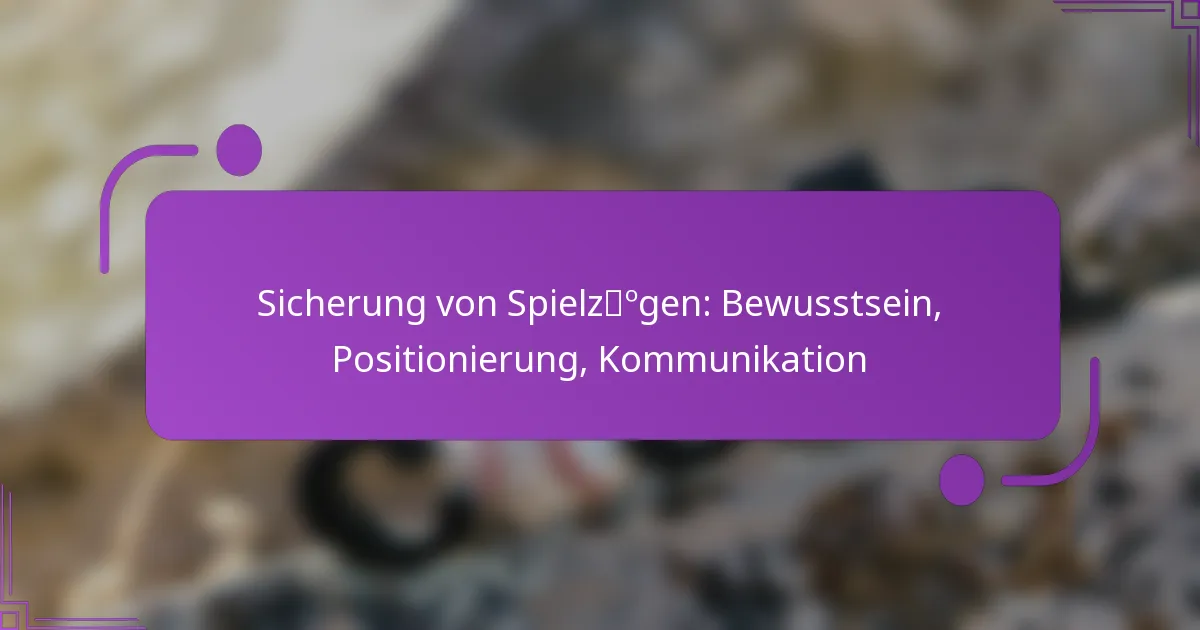 Sicherung von Spielzügen: Bewusstsein, Positionierung, Kommunikation