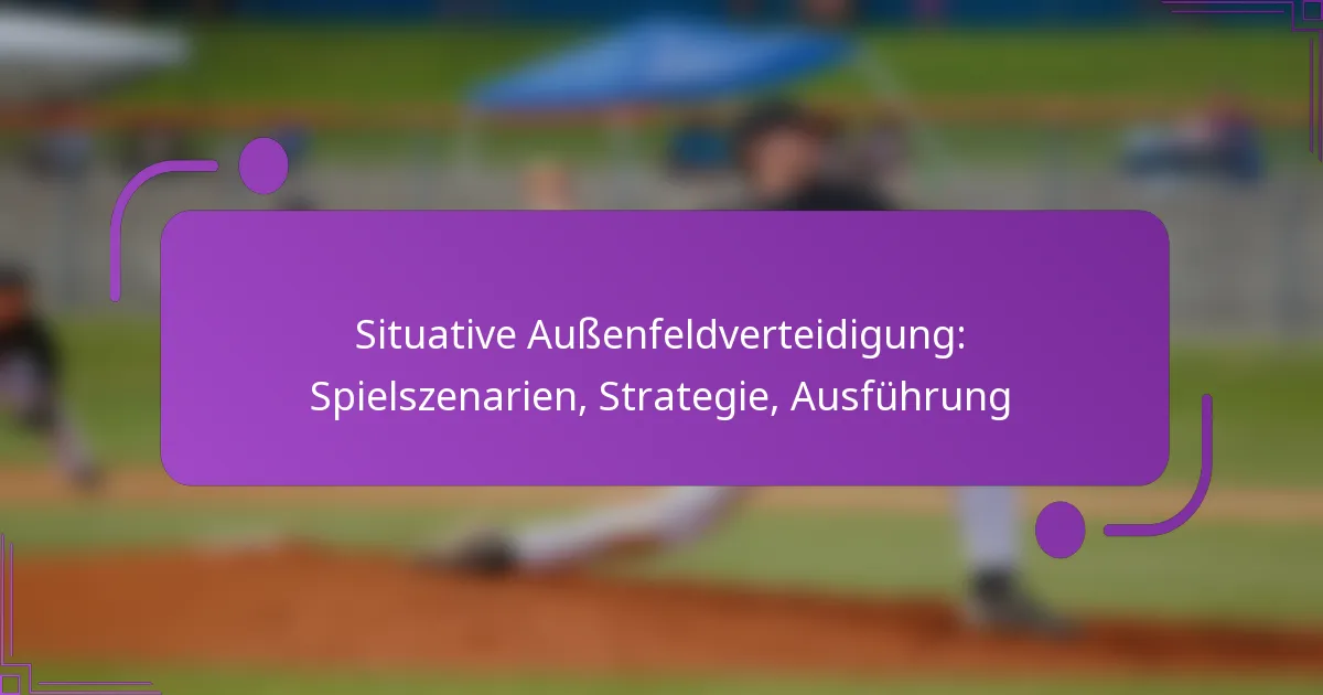 Situative Außenfeldverteidigung: Spielszenarien, Strategie, Ausführung