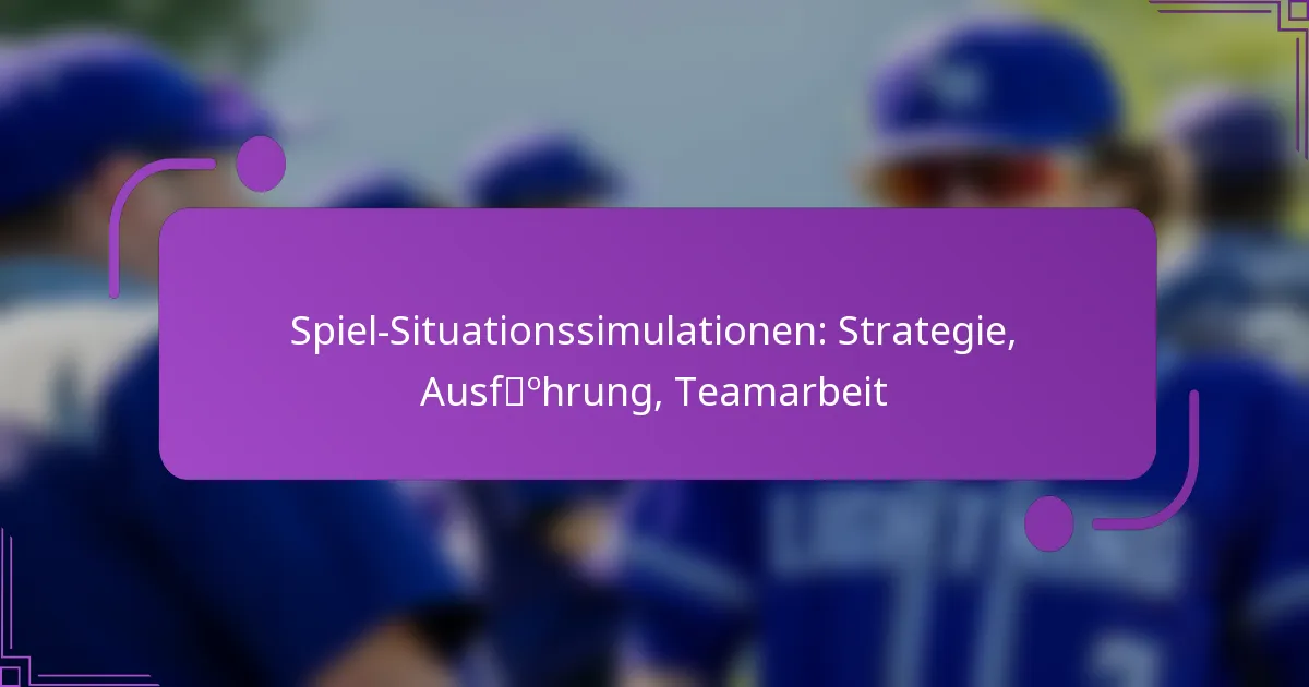 Spiel-Situationssimulationen: Strategie, Ausführung, Teamarbeit