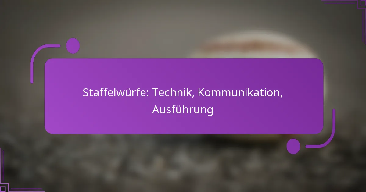 Staffelwürfe: Technik, Kommunikation, Ausführung