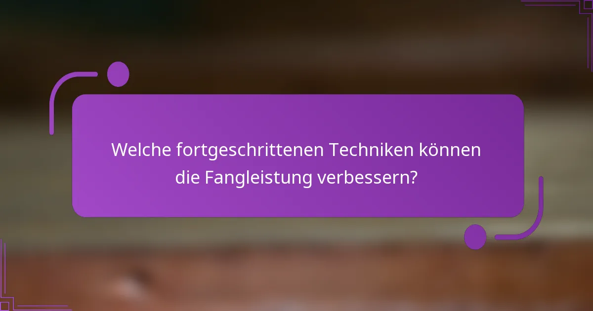 Welche fortgeschrittenen Techniken können die Fangleistung verbessern?