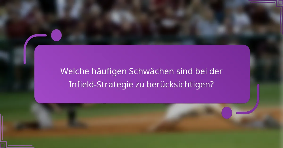 Welche häufigen Schwächen sind bei der Infield-Strategie zu berücksichtigen?