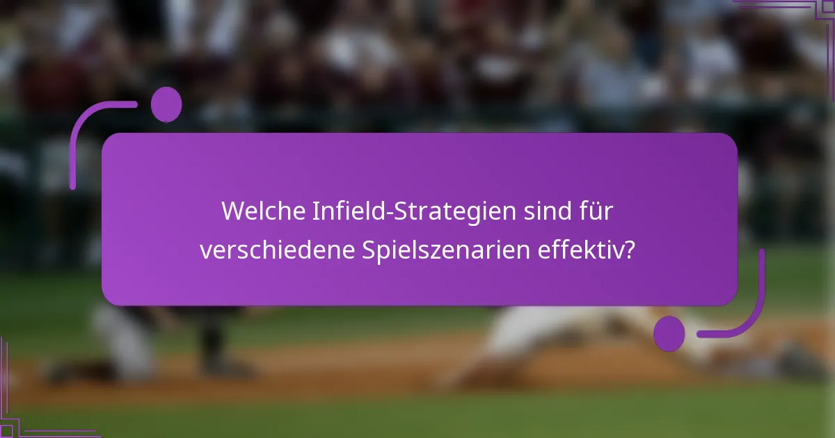 Welche Infield-Strategien sind für verschiedene Spielszenarien effektiv?