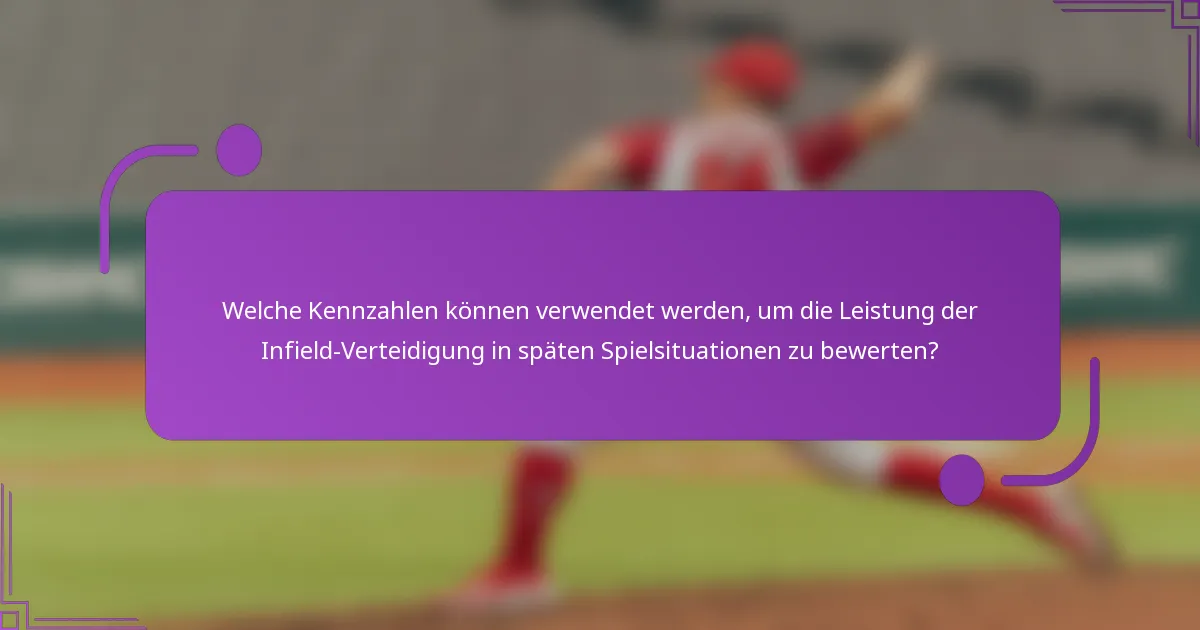 Welche Kennzahlen können verwendet werden, um die Leistung der Infield-Verteidigung in späten Spielsituationen zu bewerten?