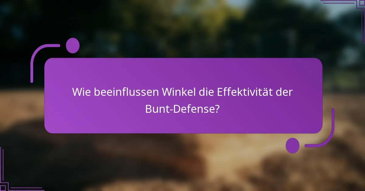 Wie beeinflussen Winkel die Effektivität der Bunt-Defense?