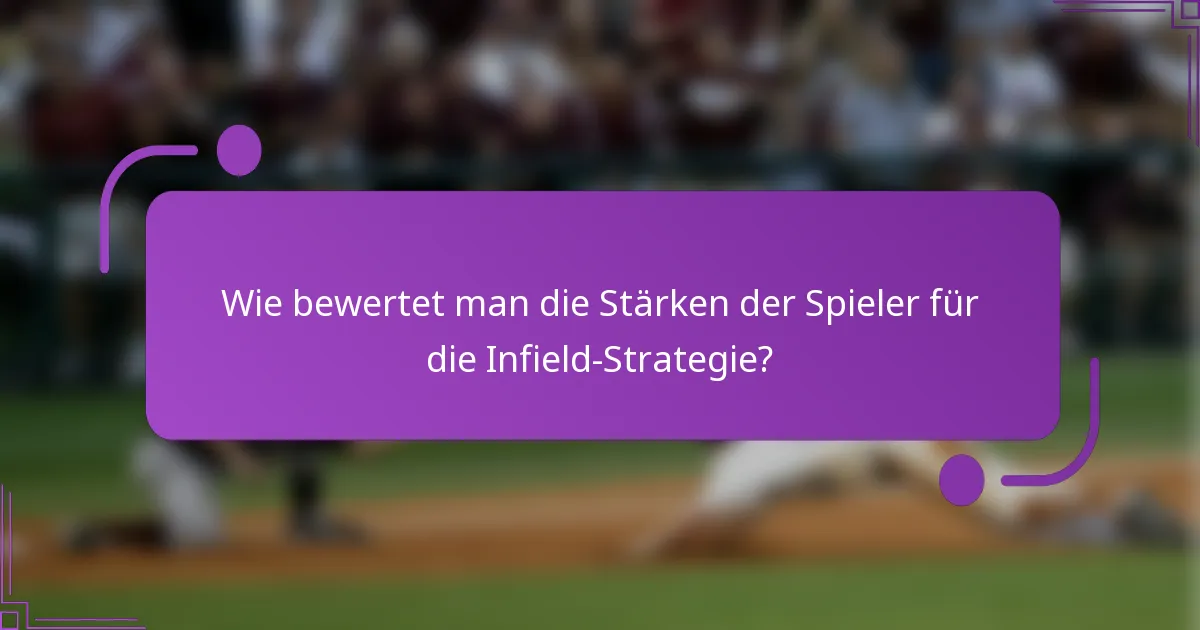 Wie bewertet man die Stärken der Spieler für die Infield-Strategie?