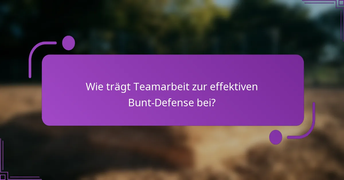 Wie trägt Teamarbeit zur effektiven Bunt-Defense bei?
